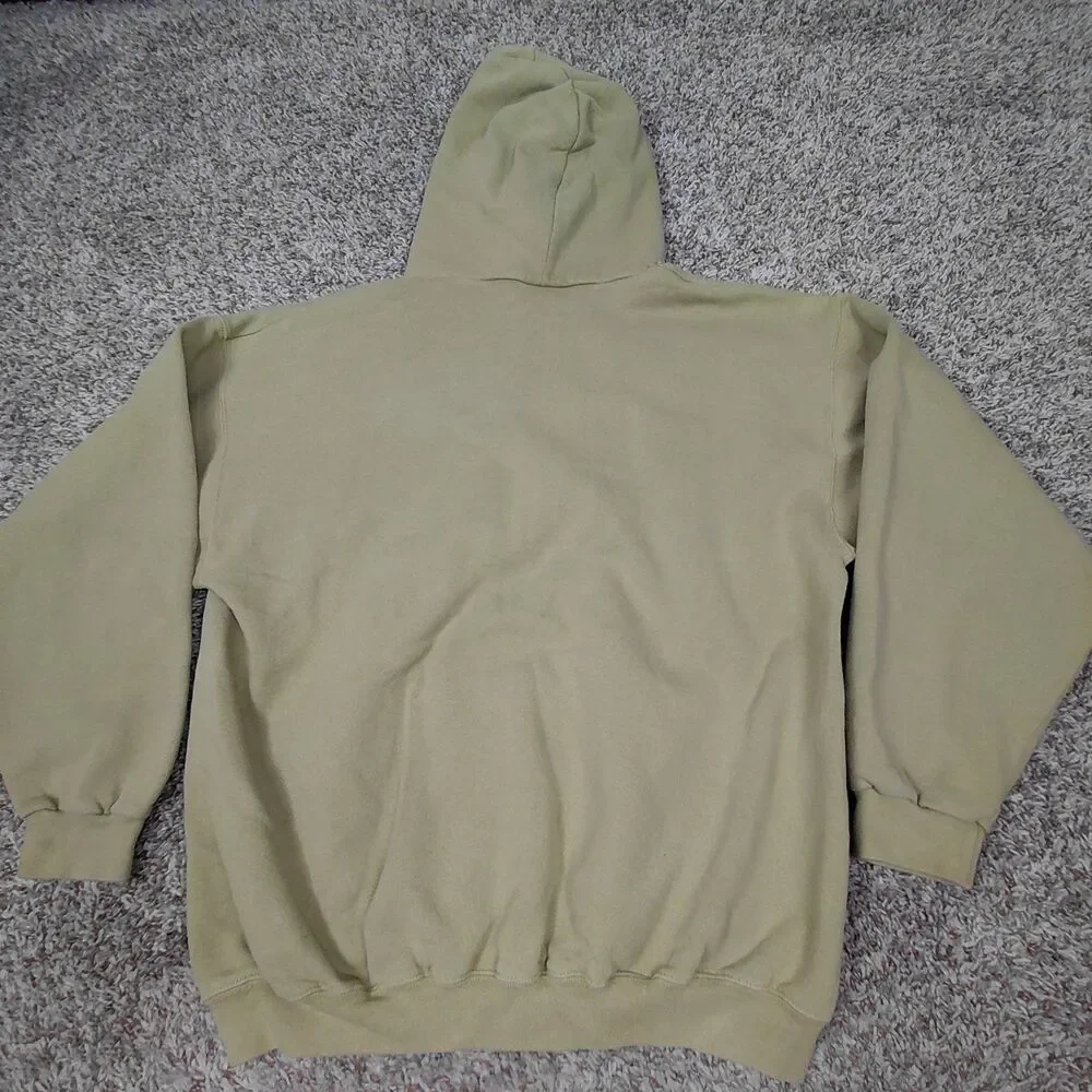 Vintage 90s Adidas Hoodie Sweatshirt Mens XL Off Green Made In USA Logo Hooded